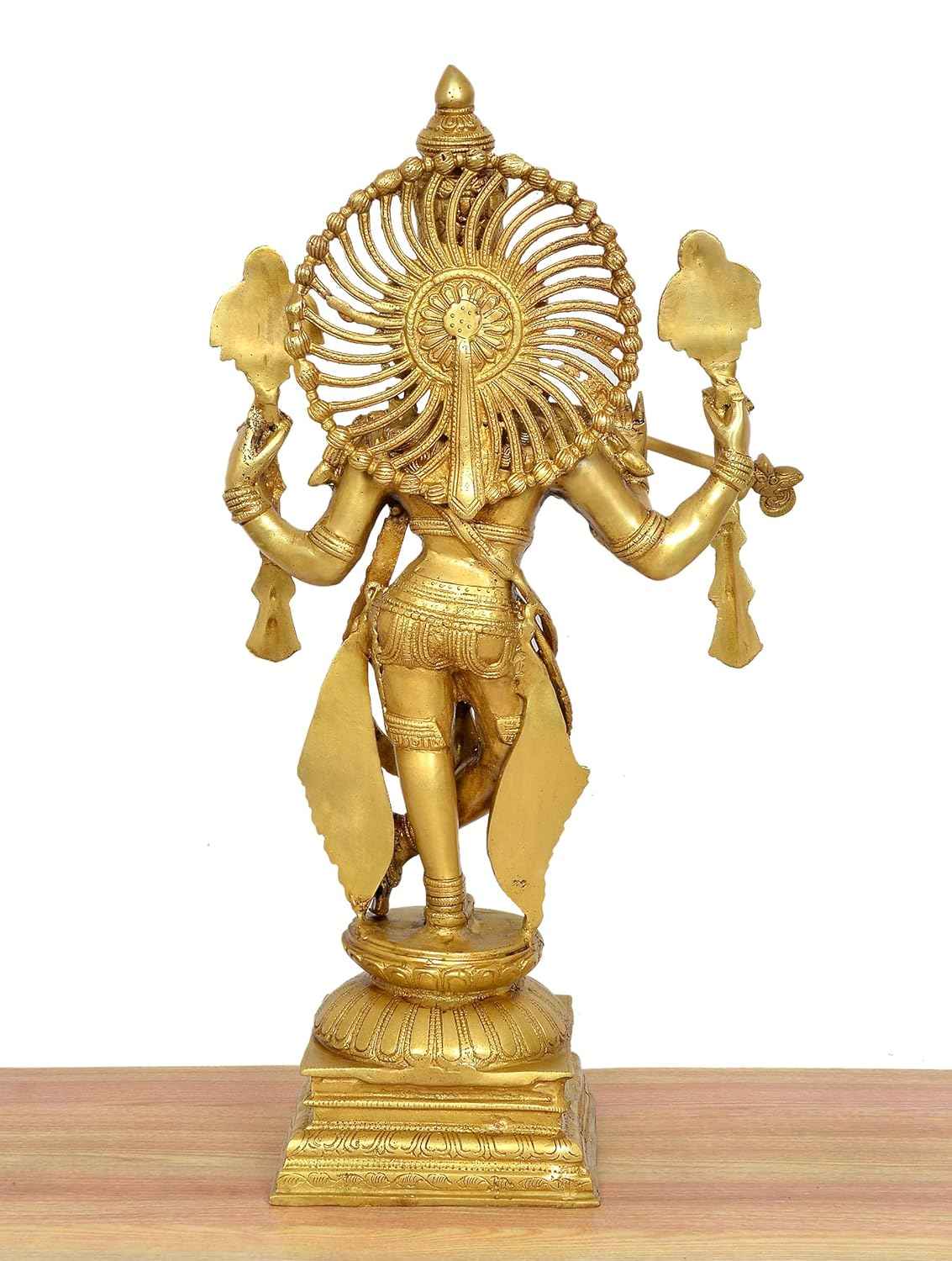 Large Brass Lord Krishna Playing Flute Idol – 24 Inch Venugopala Statue