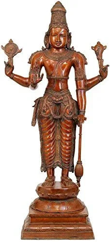 Large Brass Lord Vishnu Idol-ArtyCraftz.com
