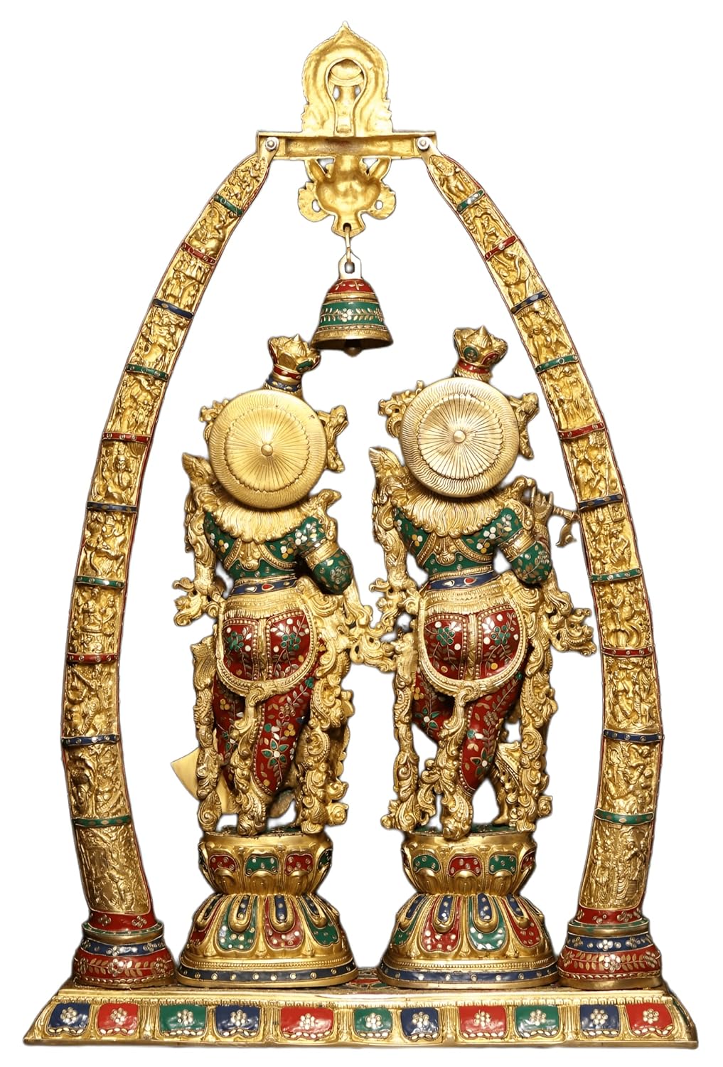 Large Brass Radha Krishna Sculpture 44 Inch-ArtyCraftz.com