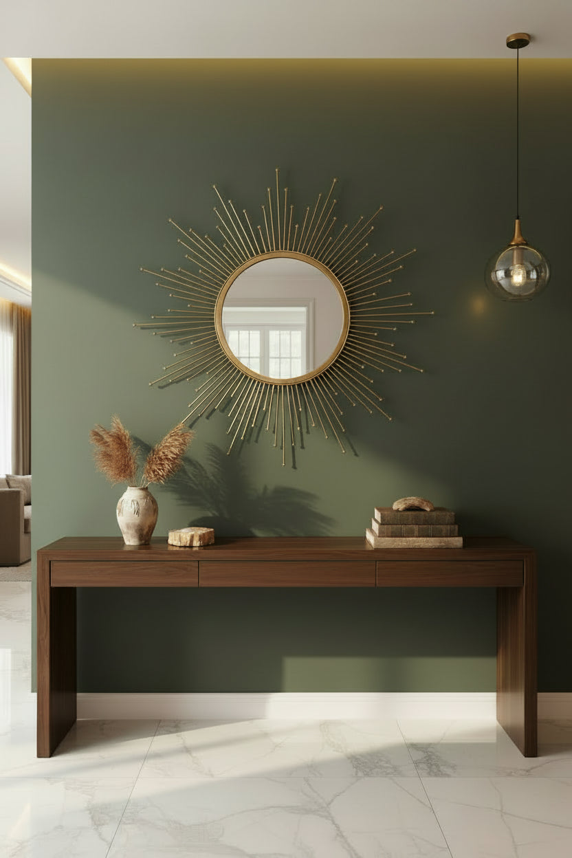 Large Gold Sunburst Wall Mirror-ArtyCraftz.com
