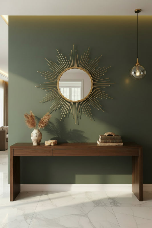 Large Gold Sunburst Wall Mirror-ArtyCraftz.com