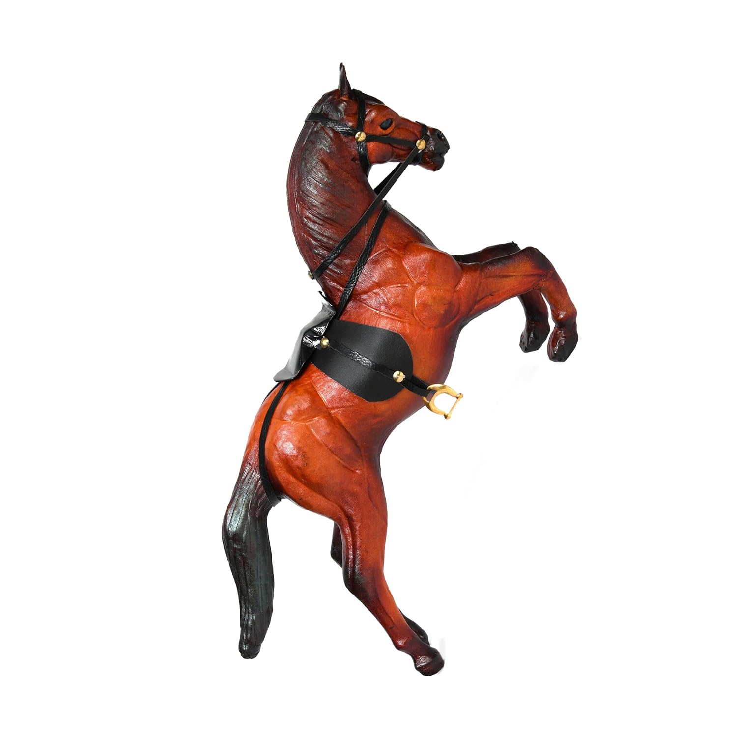 Leather Galloping Horse Showpiece-ArtyCraftz.com
