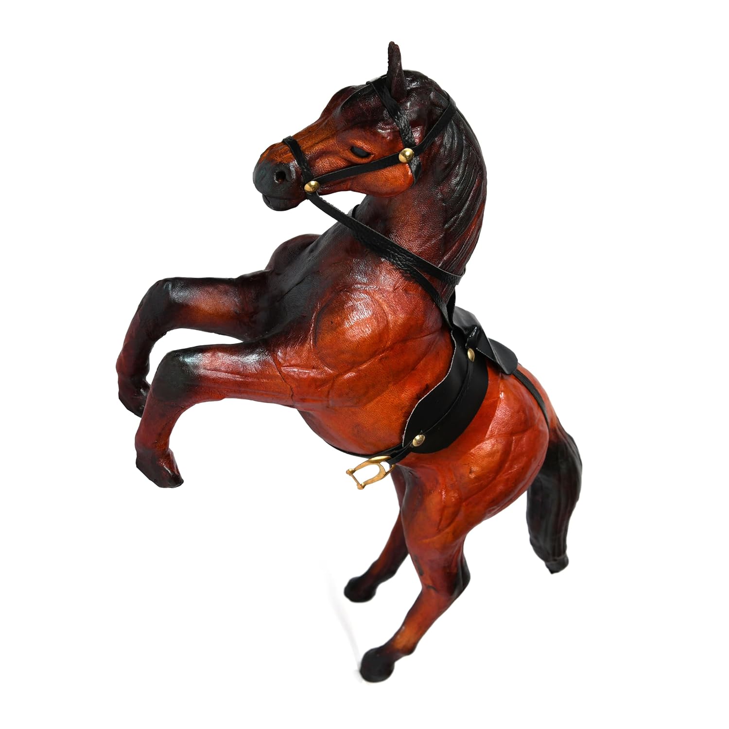 Leather Galloping Horse Showpiece-ArtyCraftz.com