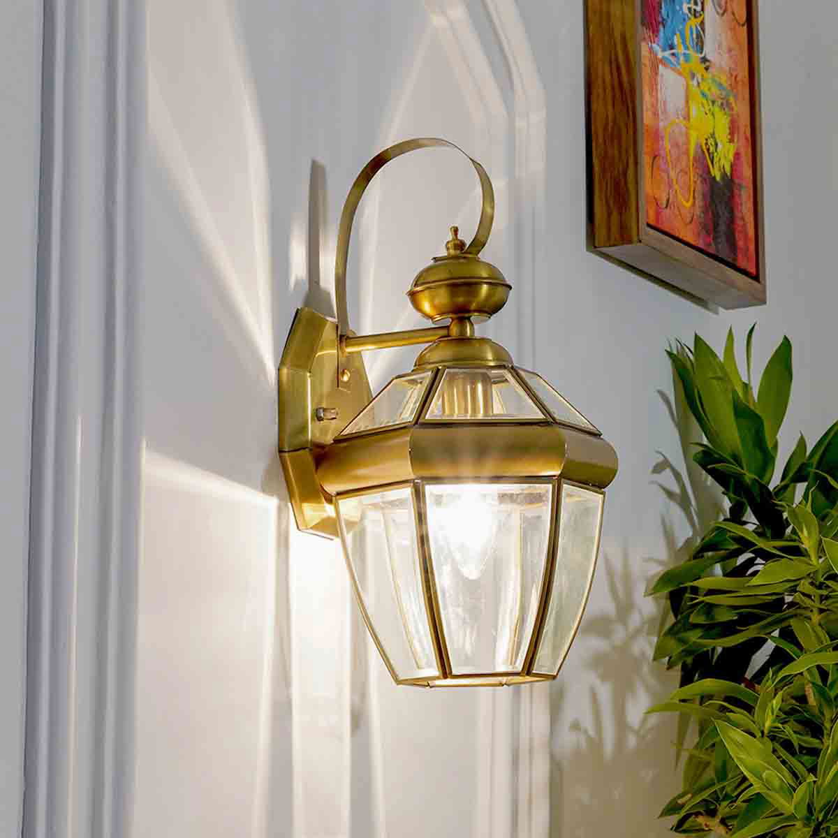 Leopold Classic Brass And Glass Wall Light - ArtyCraftz.com