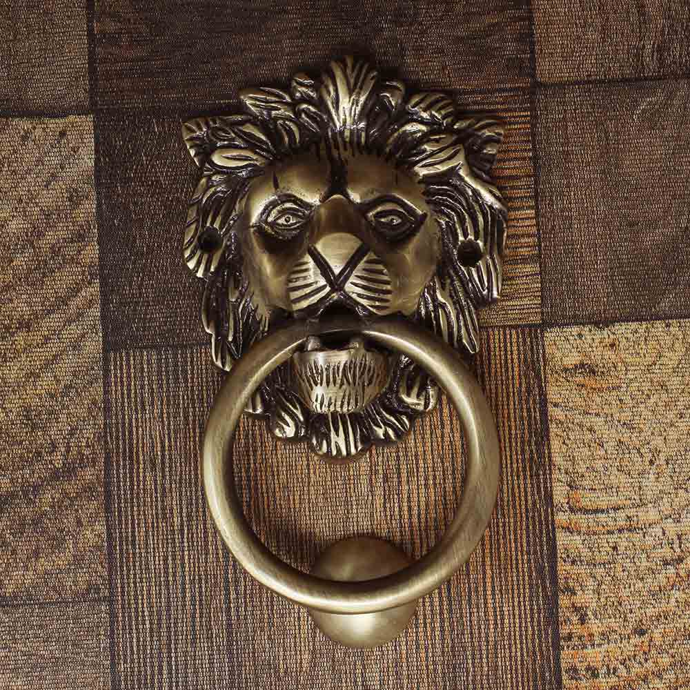 Lion Face Brass Door Knocker-ArtyCraftz.com