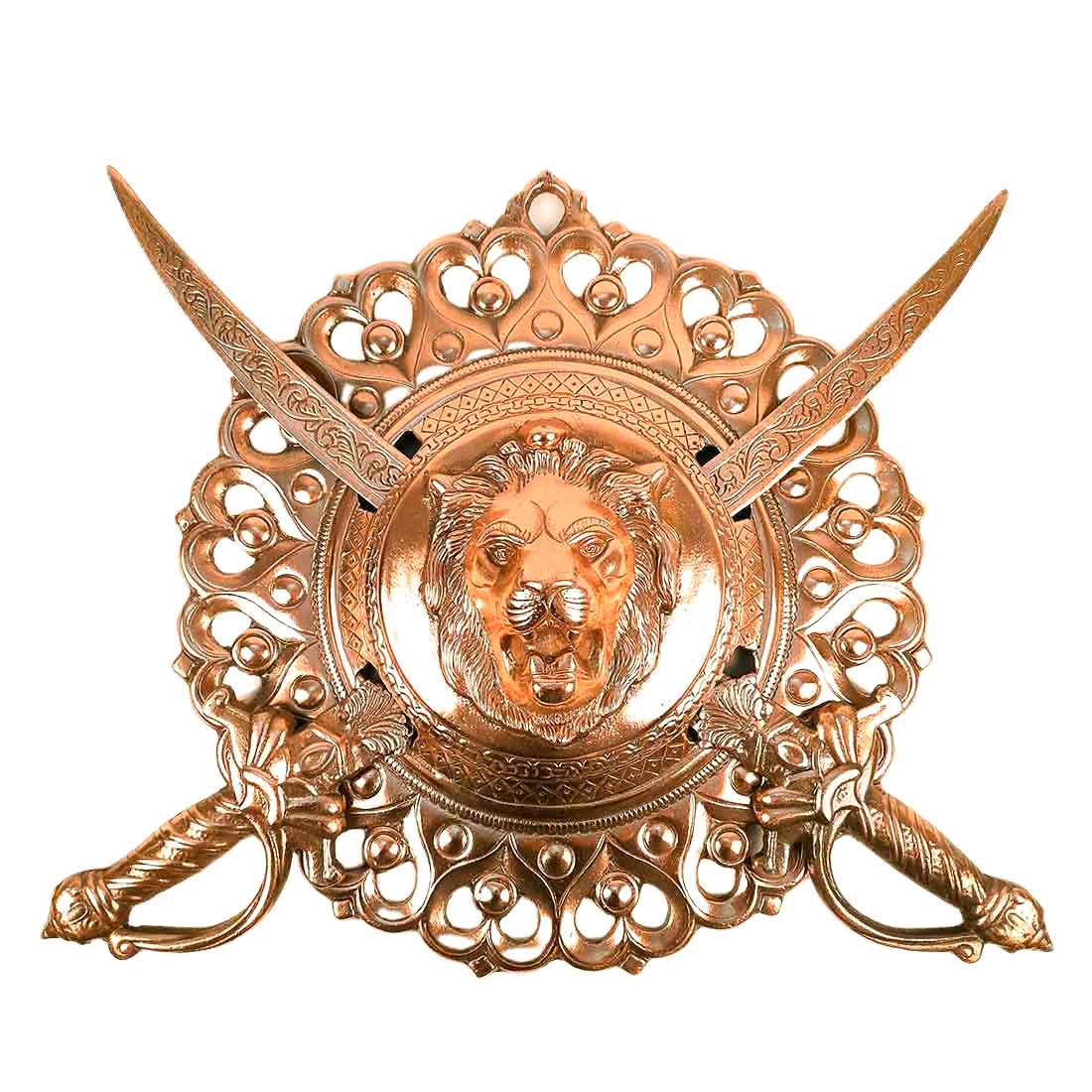 Lion Design Dhal Talwar Wall Showpiece Wall Hanging-ArtyCraftz.com