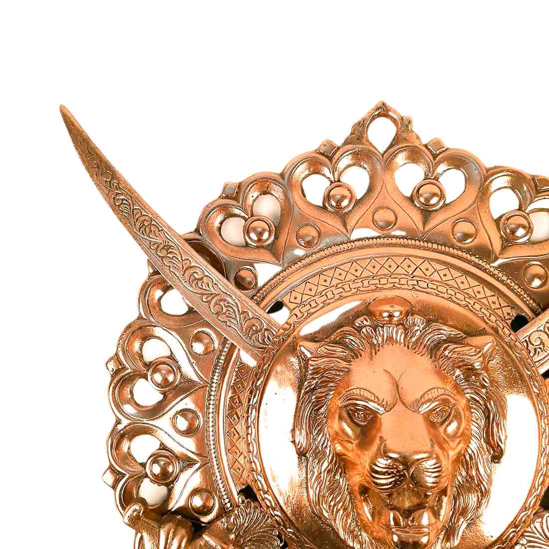 Lion Design Dhal Talwar Wall Showpiece Wall Hanging-ArtyCraftz.com