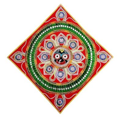 Lord Jagannath Applique Work Wall hanging