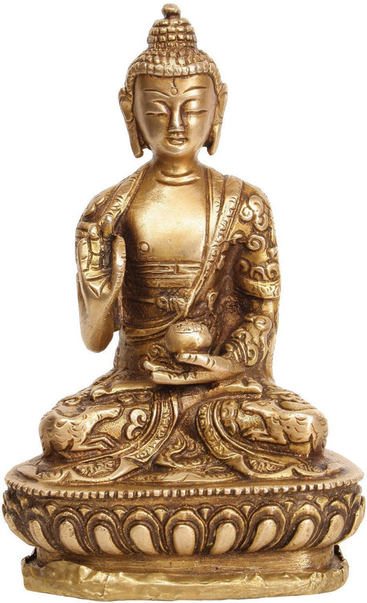 Lord Buddha Brass Statue 5.5 Inches Height - ArtyCraftz.com