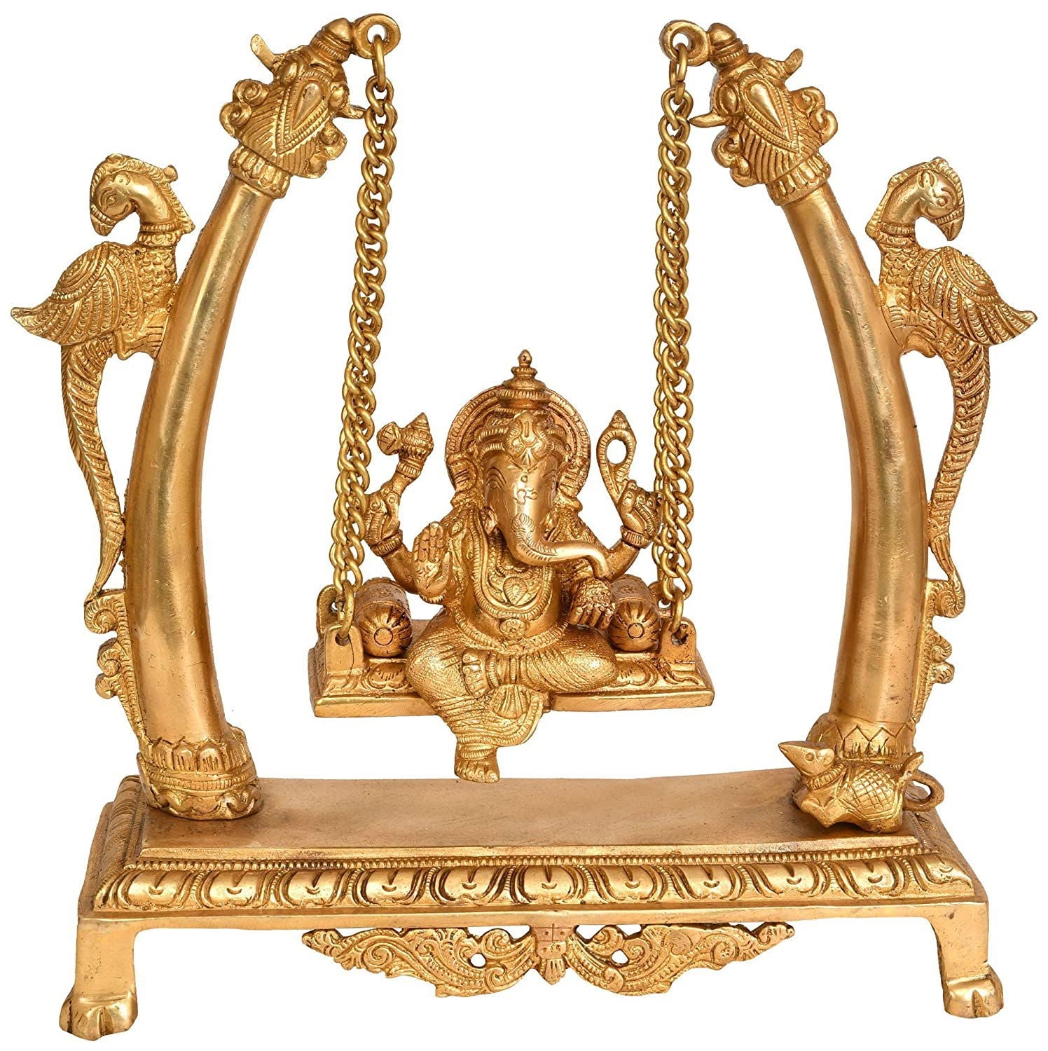 Lord Ganesha Murti Idol Statue Swing - Brass Statue Height 10 inches - ArtyCraftz.com
