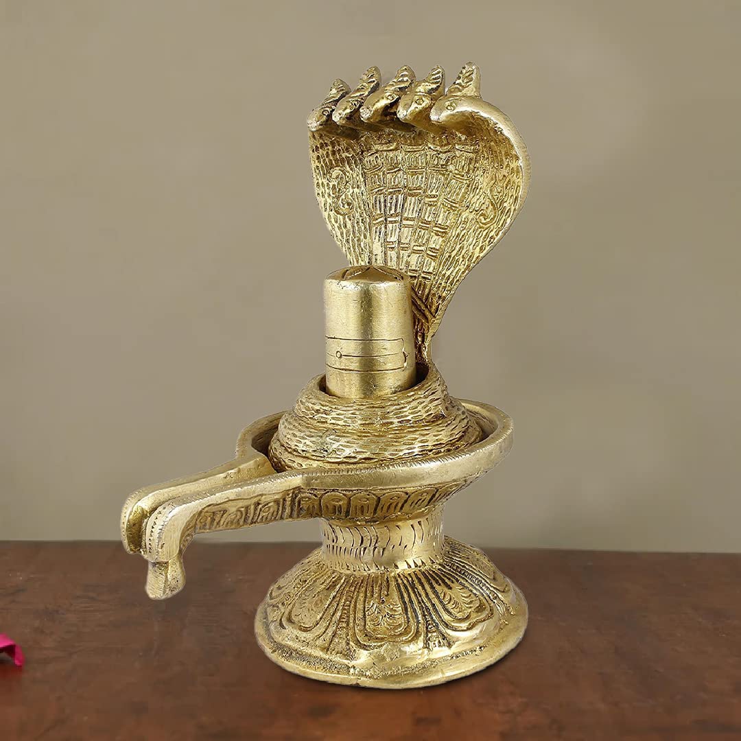 Lord Shivalingam Brass Statue with Pancha Naag