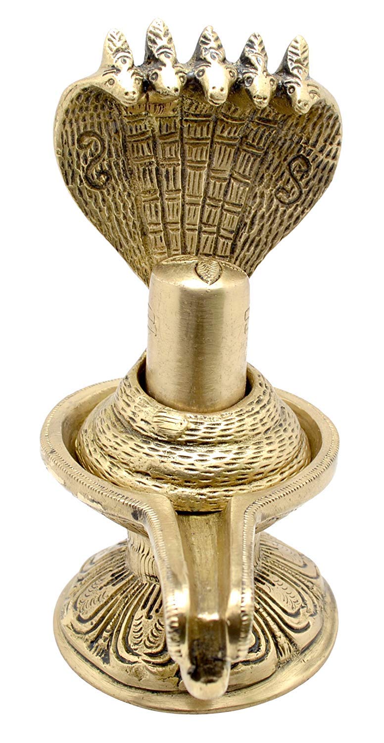 Lord Shivalingam Brass Statue with Pancha Naag