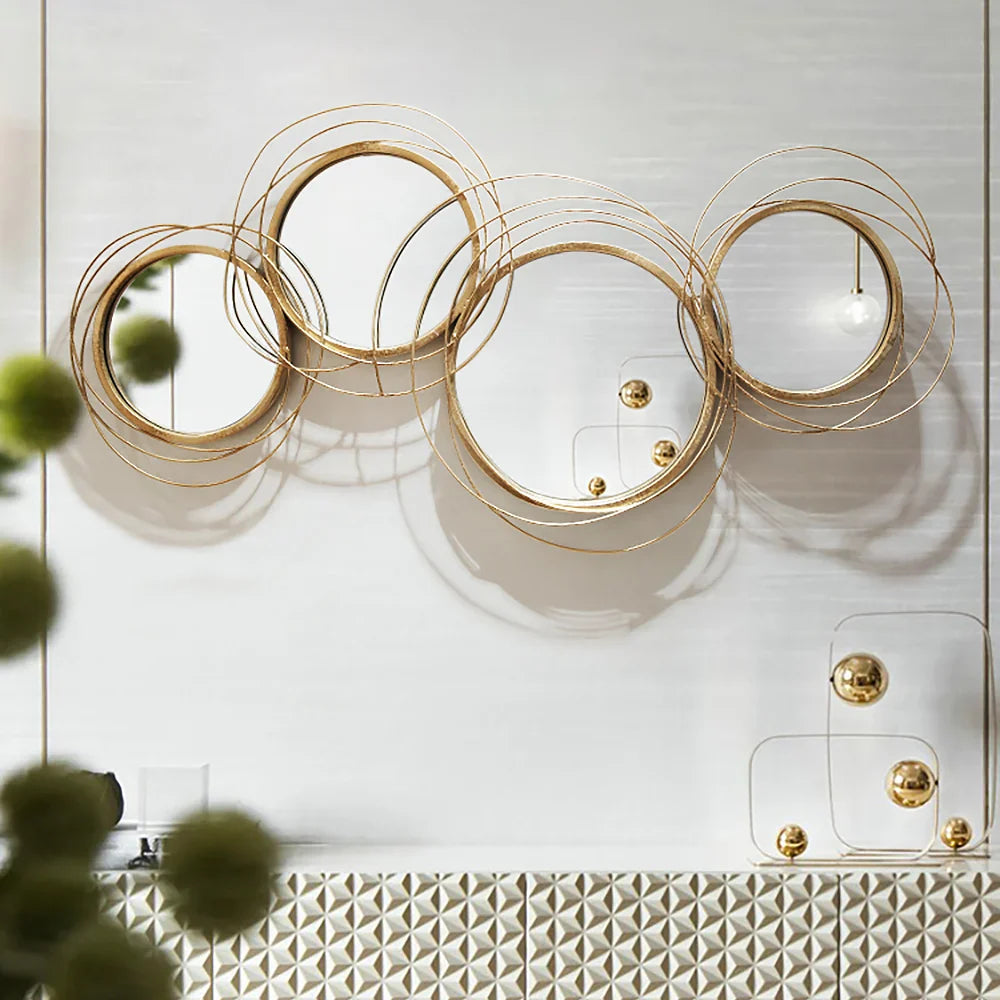 Luxury Gold Round Wall Mirror