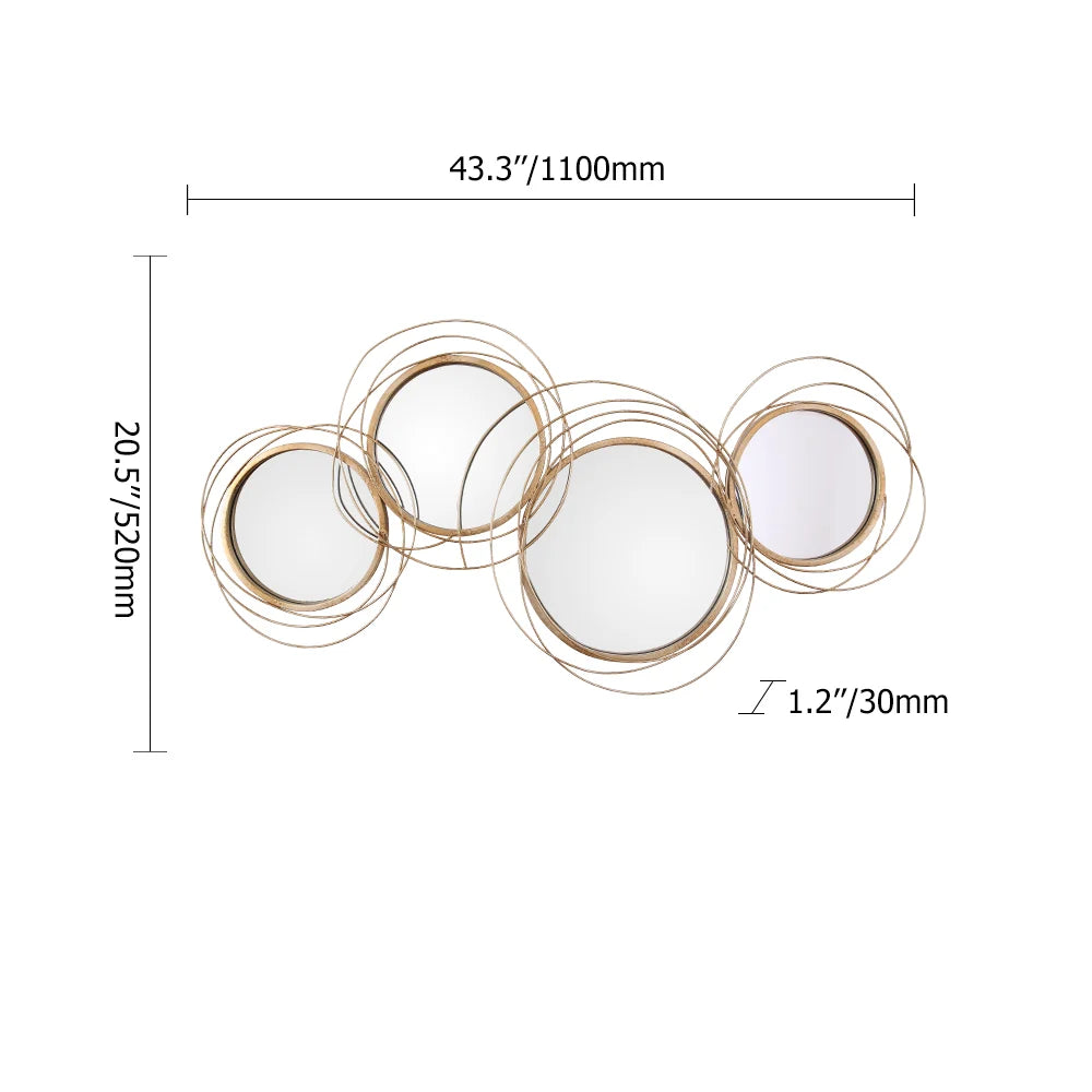 Luxury Gold Round Wall Mirror