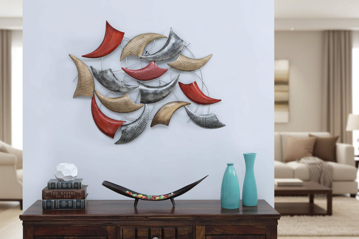 Luxury Abstract Crescent Metal Wall Art-ArtyCraftz.com