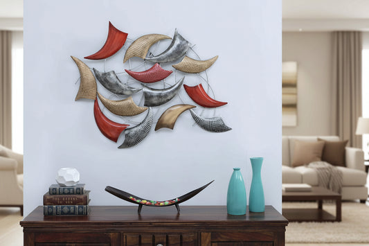 Luxury Abstract Crescent Metal Wall Art-ArtyCraftz.com