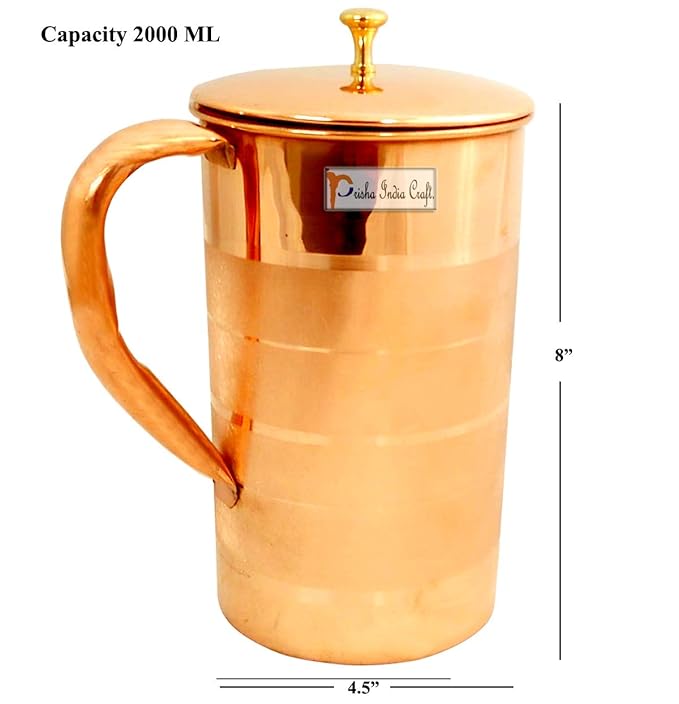 Luxury Design Pure Copper Jug Pitcher set