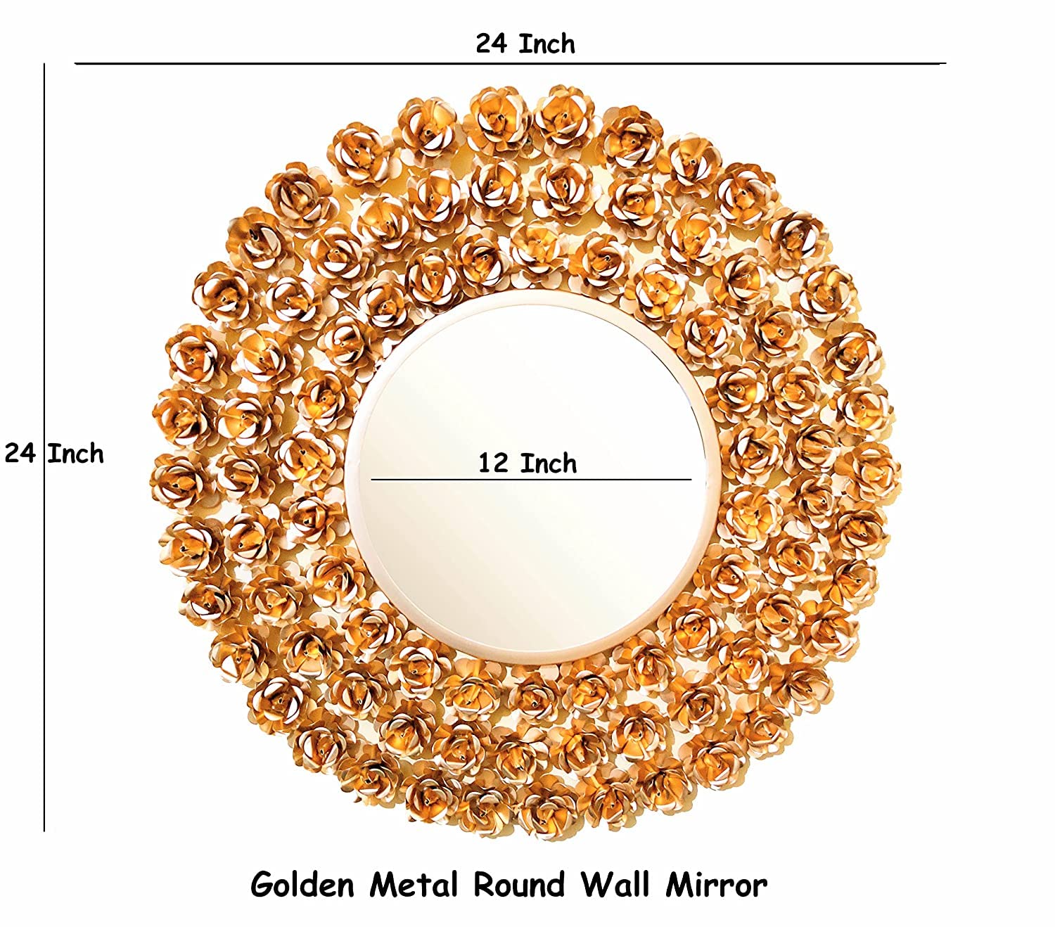 Luxury Golden Floral Wall Mirror-ArtyCraftz.com