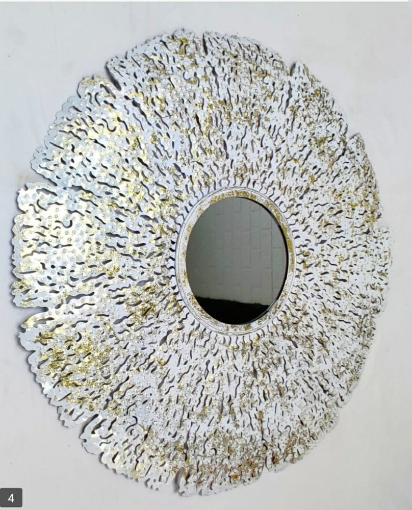 Luxury Metal Wall Mirror Decor – Round Sunburst Iron Mirror Wall Art (30 Inches)-ArtyCraftz.com