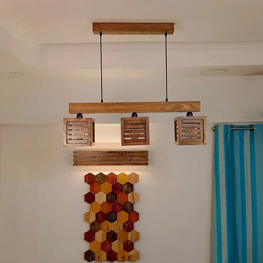 Lyon Brown Wooden Series Hanging Lamp - ArtyCraftz.com