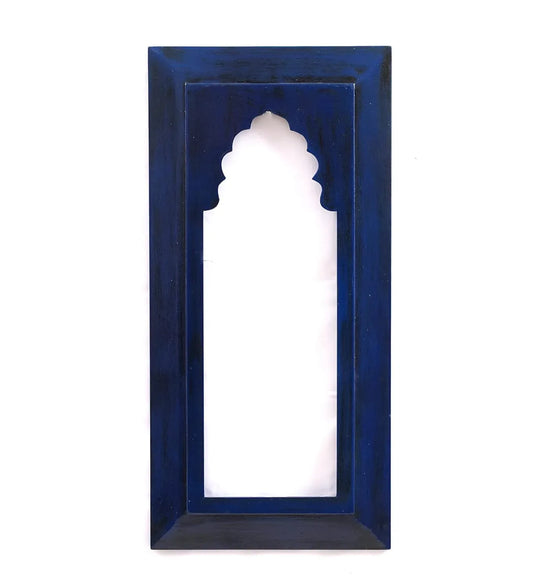 MDF Wall Hanging Carving Jharokha Frame in Blue Colour - ArtyCraftz.com