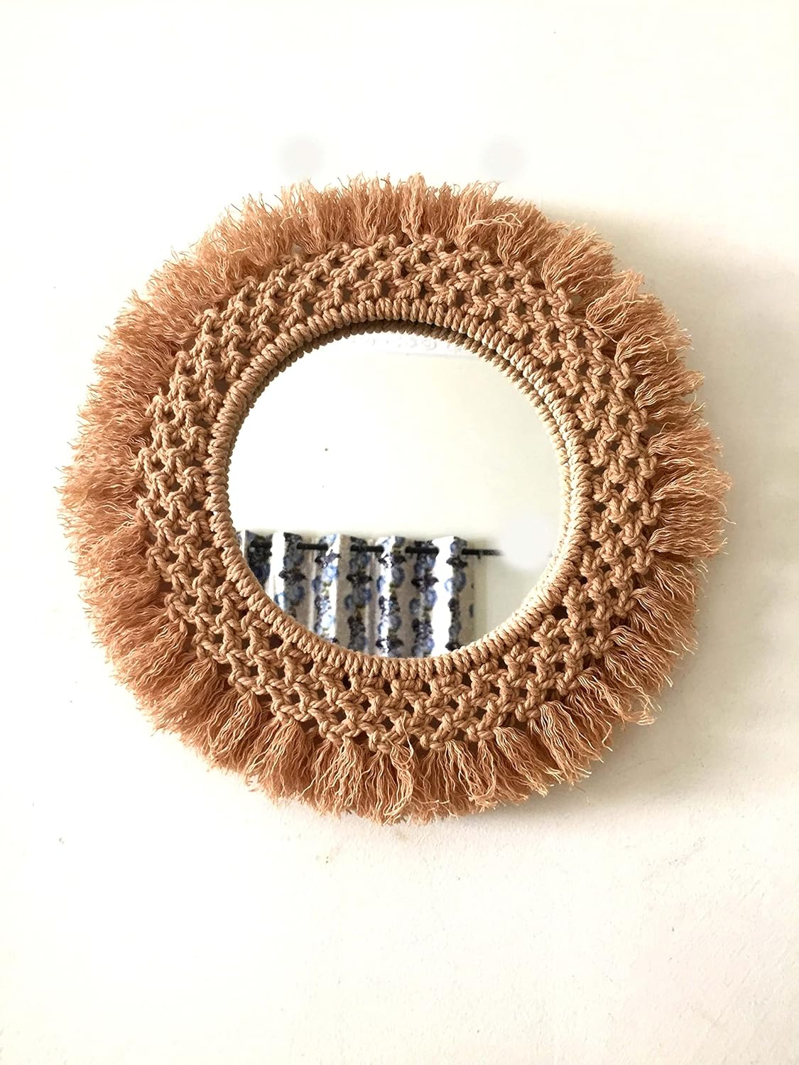 Macrame Cotton Wall Mirror-ArtyCraftz.com