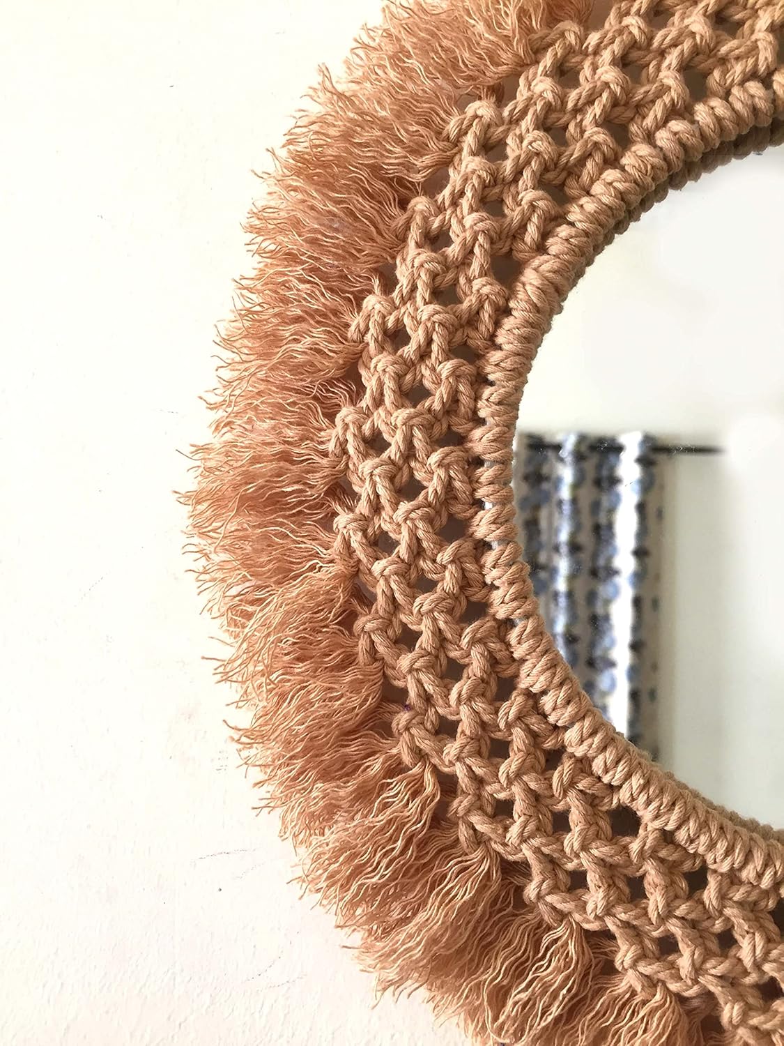 Macrame Cotton Wall Mirror-ArtyCraftz.com