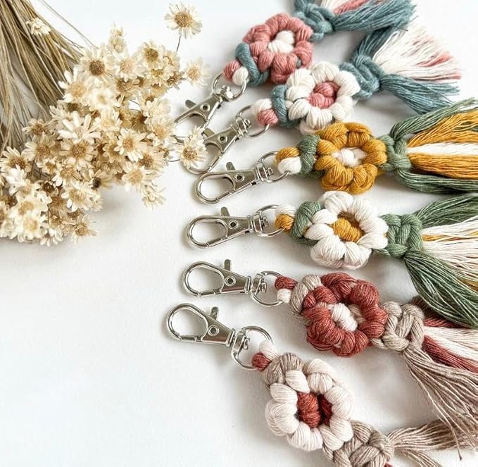 Macrame Flower Key Chain-ArtyCraftz.com