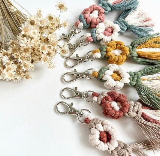 Macrame Flower Key Chain-ArtyCraftz.com