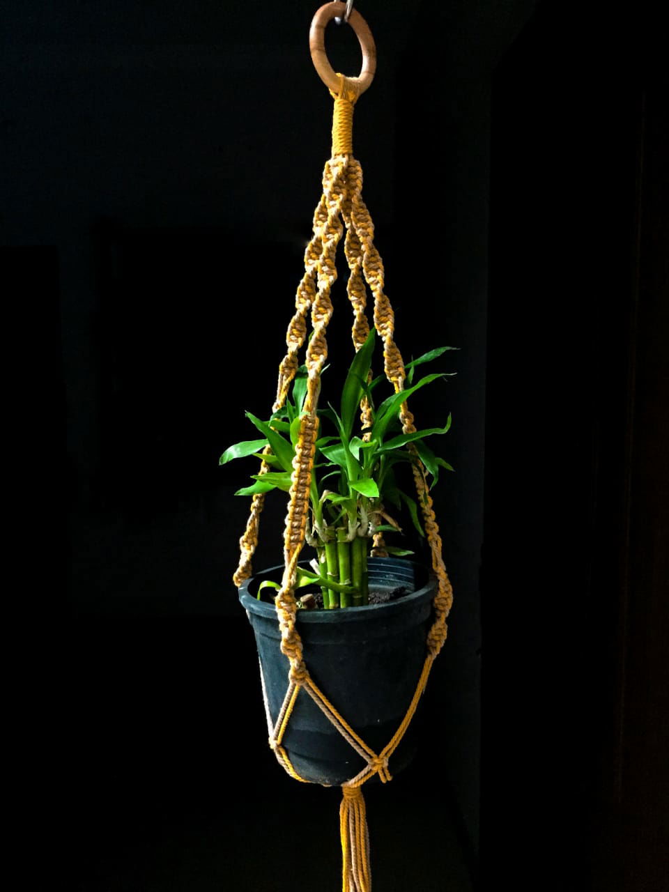 Macrame Plant Hanger for Flowers Bohemian Home Geometric Art Decor Apartment Dorm Room Decoration, Brown - ArtyCraftz.com