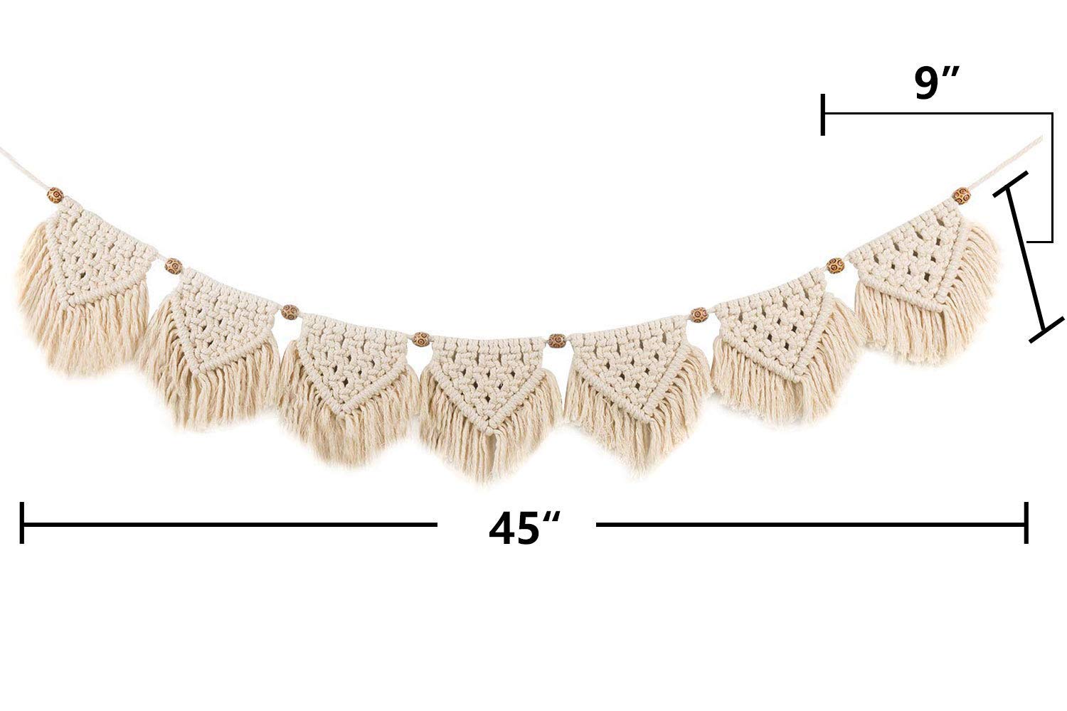 Macrame Woven Wall Hanging Fringe Garland Banner-ArtyCraftz.com