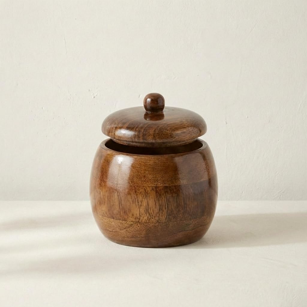 Mango Wood Spice Storage Jar-ArtyCraftz.com
