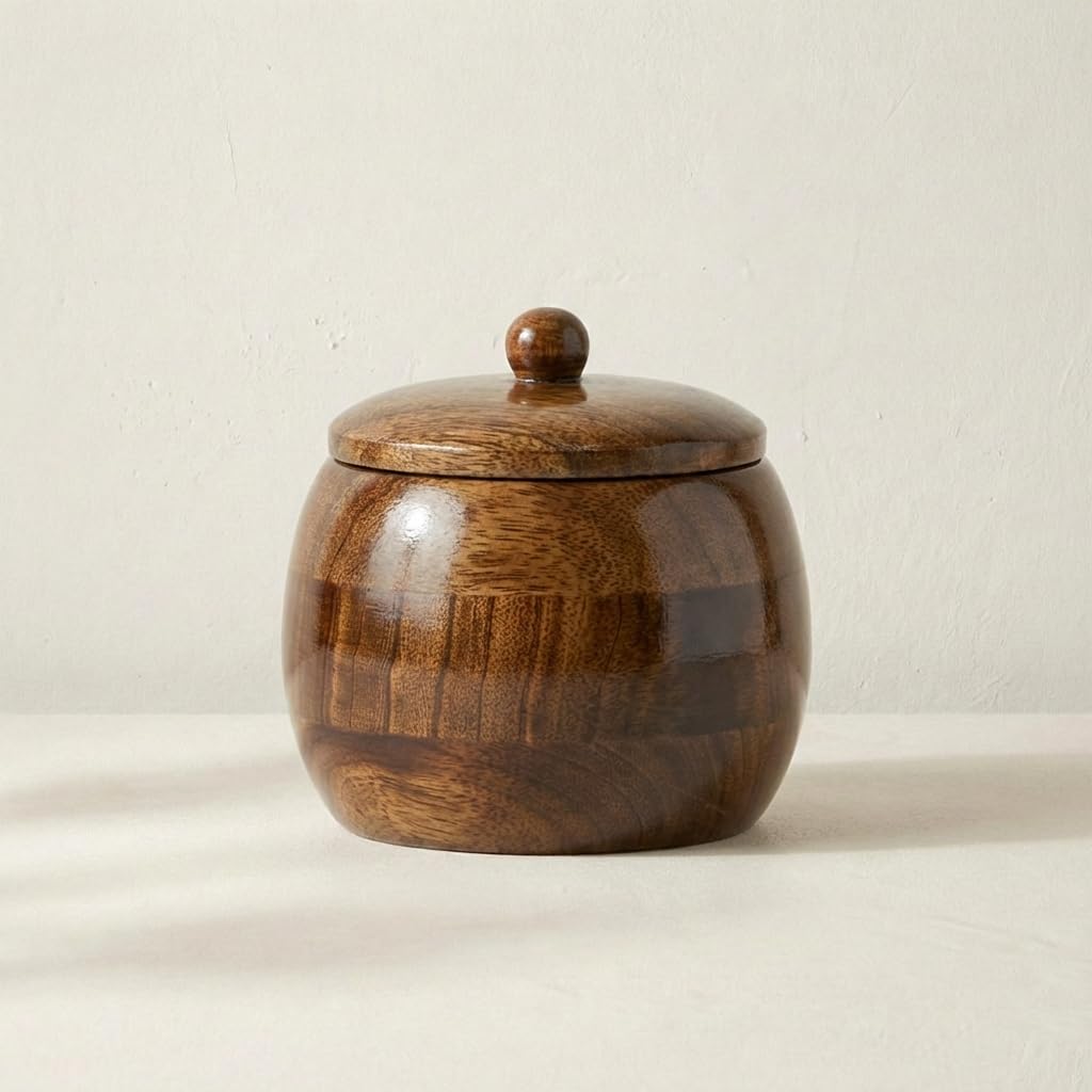 Mango Wood Spice Storage Jar-ArtyCraftz.com