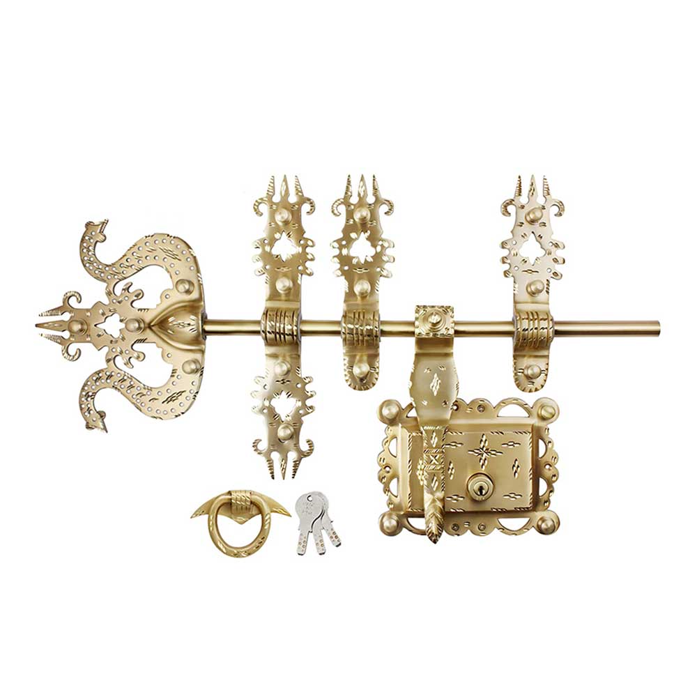 Manichitratazhu Brass Trishul Design Traditional Door Aldrop-ArtyCraftz.com