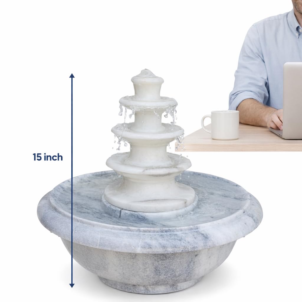 Marble Water Fountain 15 Inch-ArtyCraftz.com