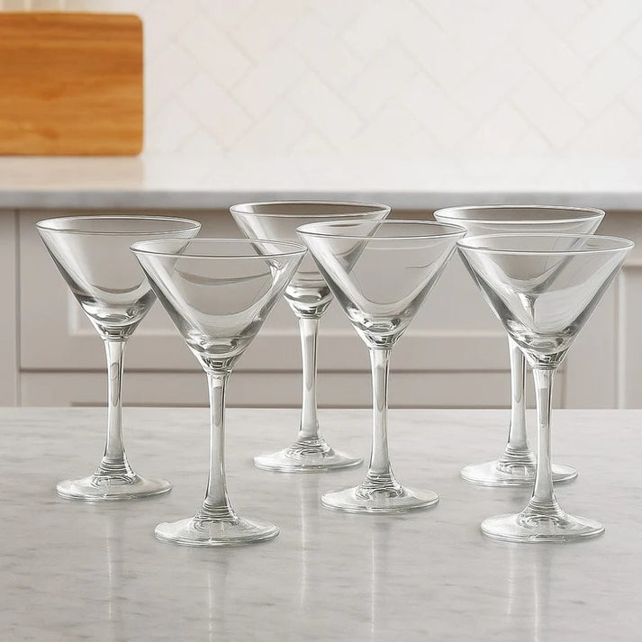 Martini Glass Set of 6  Elegant Cocktail Glasses-ArtyCraftz.com