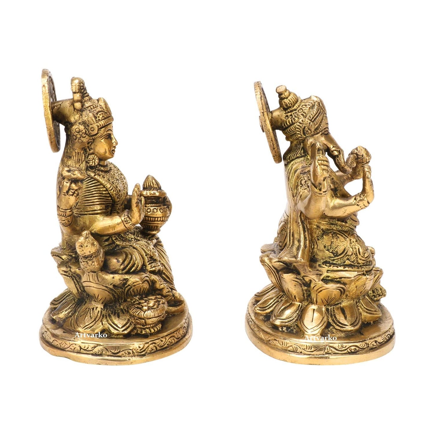 Brass Lakshmi and Ganesha idol set-artycraftz.com