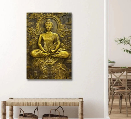 Meditating Gautam Buddha Resin Wall Mural-ArtyCraftz.com