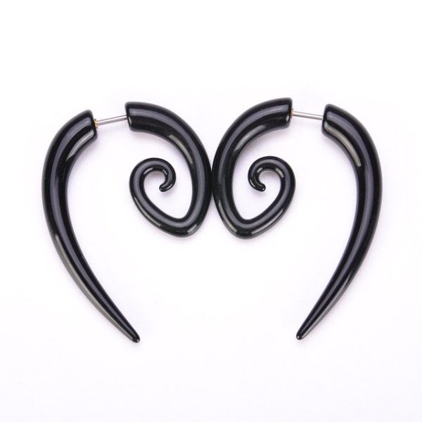 Men’s heart Wooden tribal earrings