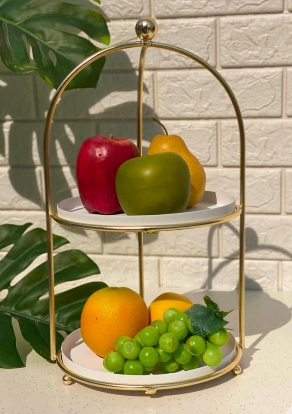 Metal Gold and White 2 Tier Cake Stand