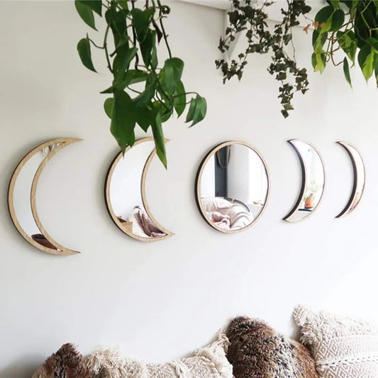 Metal Moon Phases Wall Mirror