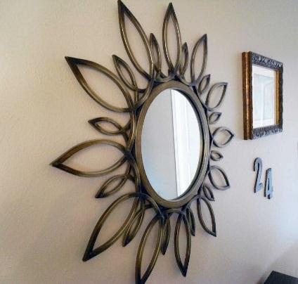 Metal Star Burst Wall Mirror