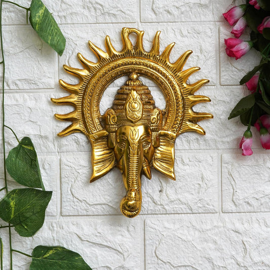 Metal Sun Decorative Ganesha Wall Hanging