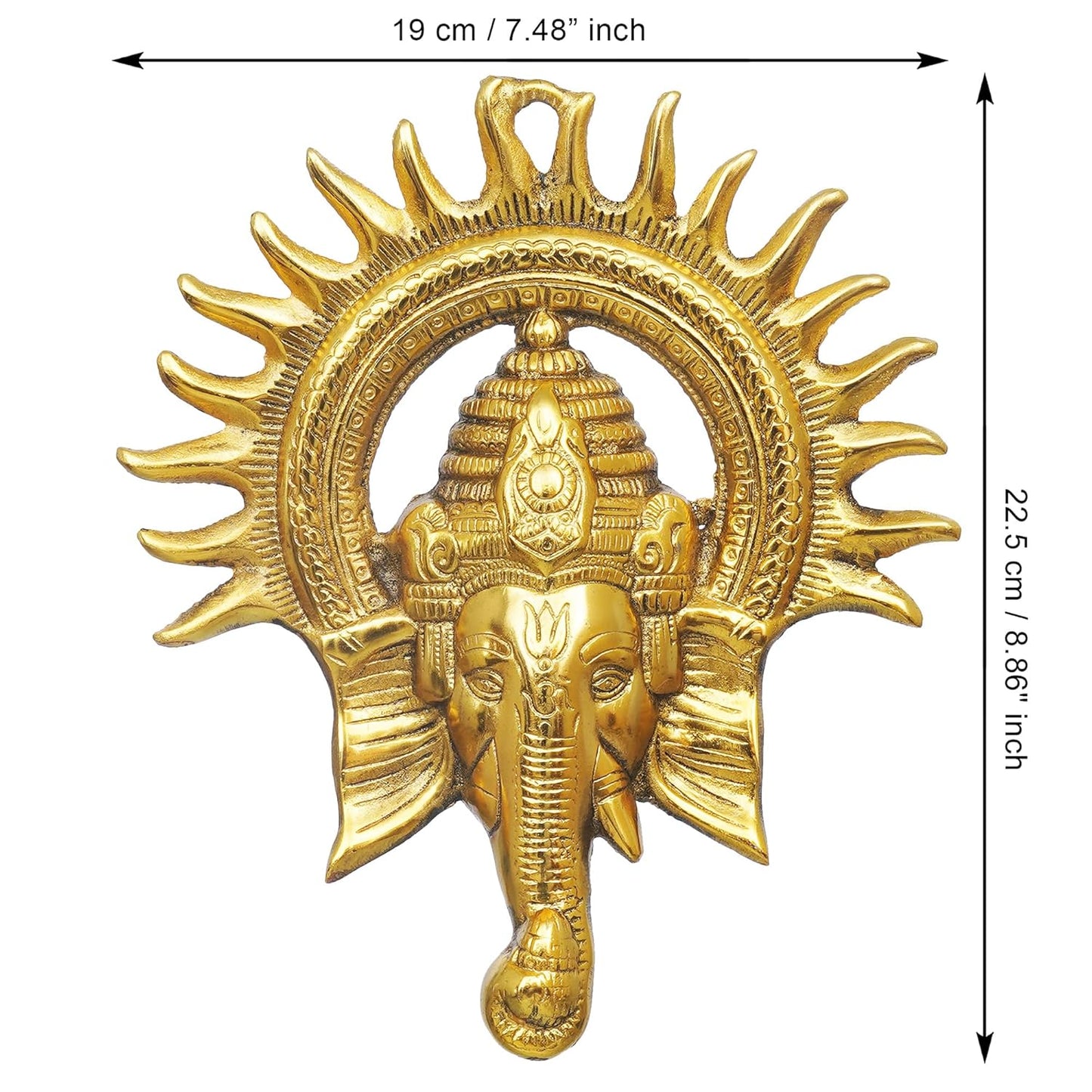 Metal Sun Decorative Ganesha Wall Hanging