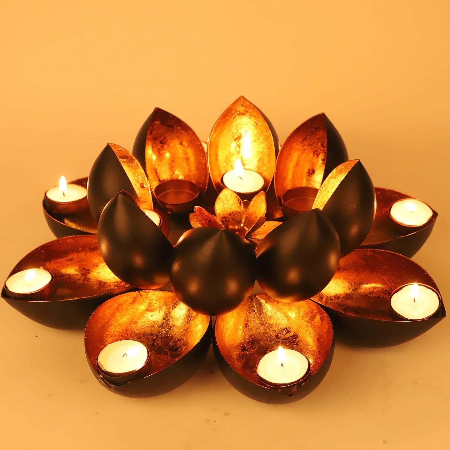 Metal 16 Lotus Petal Candle Holder