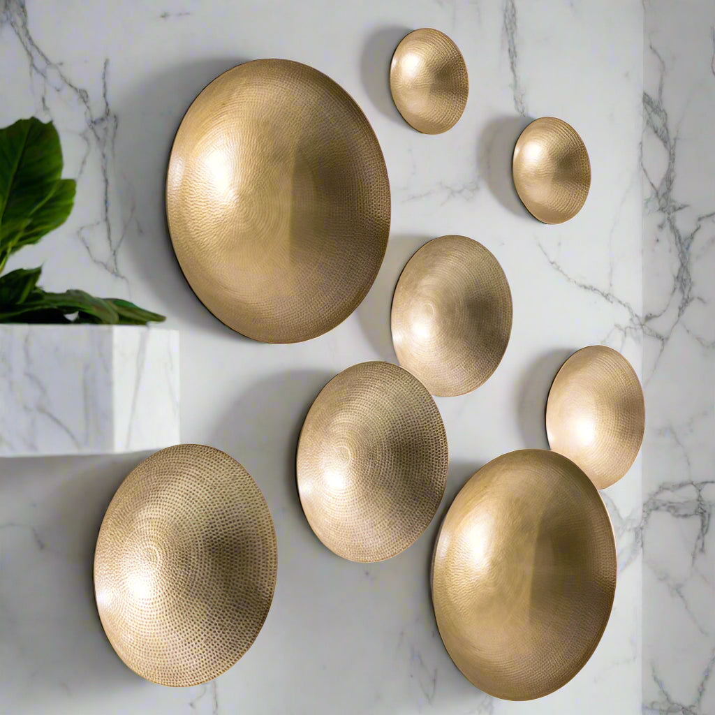 Metal 8 Golden Bowls for Wall Decor-ArtyCraftz.com