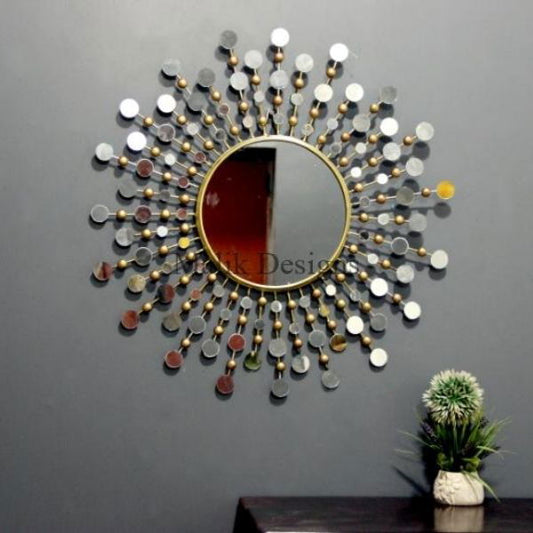 Metal Antique Round Gold Mirror - ArtyCraftz.com