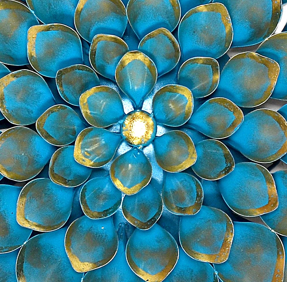 Metal Blue Lotus Petals Wall Art-ArtyCraftz.com