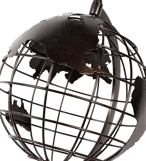 Metal Decorative 8 Inch Globe Brown