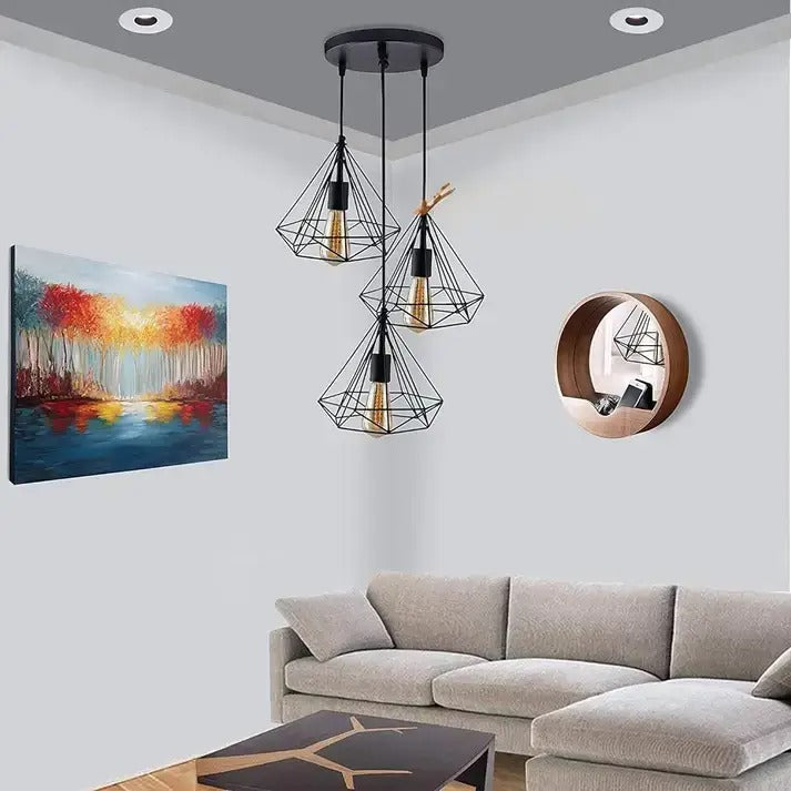 Metal Diamond Pendant Light